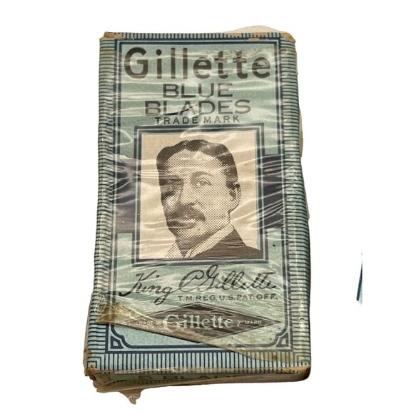 VINTAGE KING GILLETTE BLUE BLADE 8 Individual Blades USA 1 Sealed- 1 Open Box - Picture 4 of 14